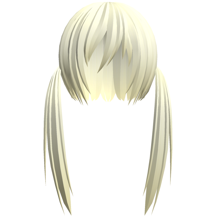 blonde razor cut low pigtails