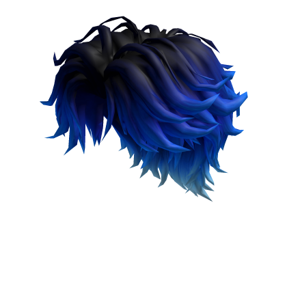 Messy blue hair with loose bangs