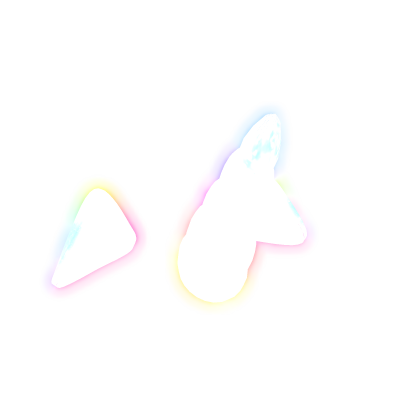 GLOWING Pastel rainbow unicorn horn with ears