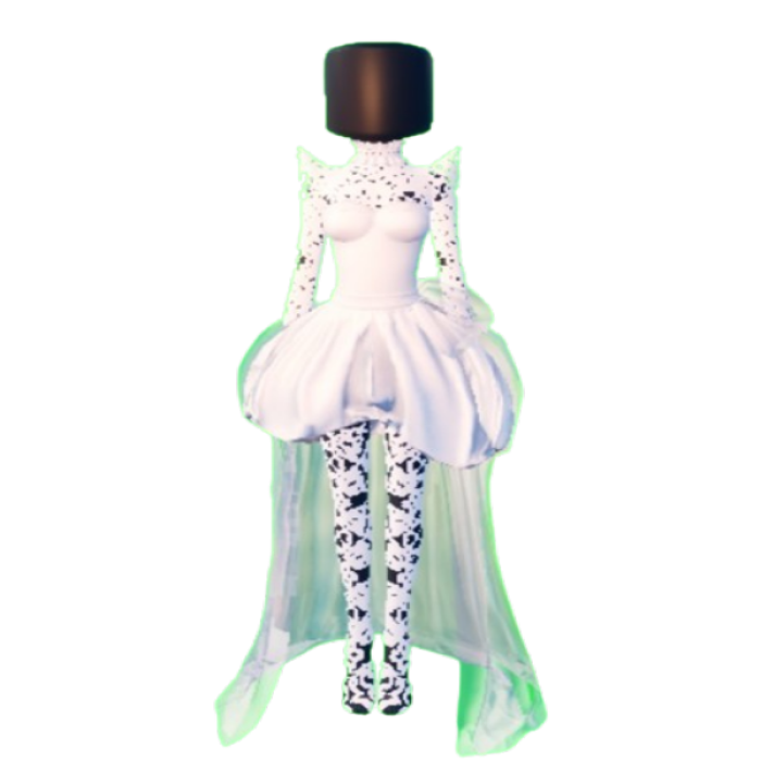 White Dress Lady Gaga x DTI Dress To Impress Roblox decal