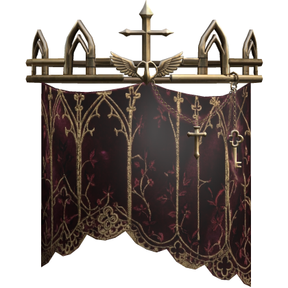 Dark Red Goth Veil Crown