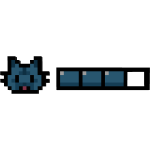 Blue Cat 8-Bit Health Bar