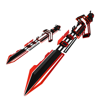 [1.0] Red Black Dual Waist Cyberpunk Sword thumbnail