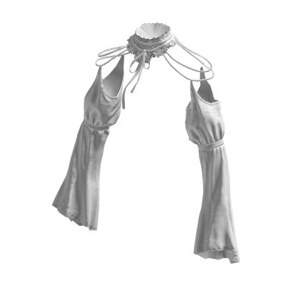 White Cute Ribbon Ruffle Arm Sleeves w/ Choker 🫐