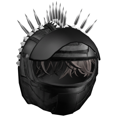 Motorcycle Helmet Emo Boy Hair Ash&Black V3 Roblox item