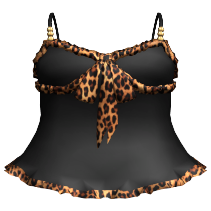 Y2K Gyaru Leopard Ruffle Baby Doll Dress