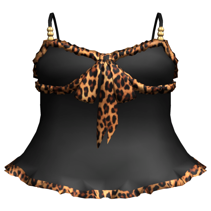 Y2K Gyaru Leopard Ruffle Baby Doll Dress
