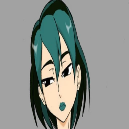 Green-haired anime portrait