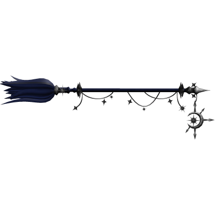Celestial Halloween Witch Broom - Blue/Silver