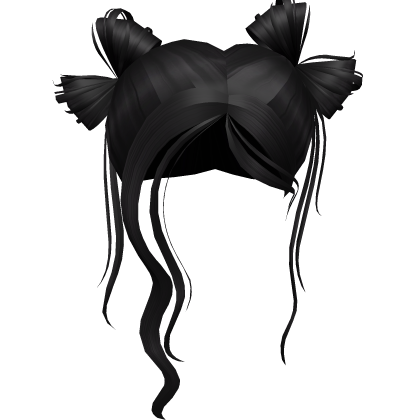 y2k Loose Buns in Deep Black Roblox item