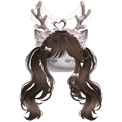 Ethereal Christmas Fairy Fawn Pigtails w/ Antlers
