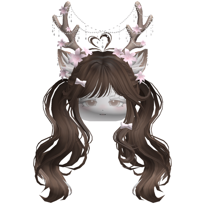Ethereal Christmas Fairy Fawn Pigtails w/ Antlers