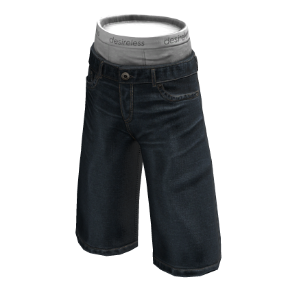 Dark Blue Sagging Baggy Jorts
