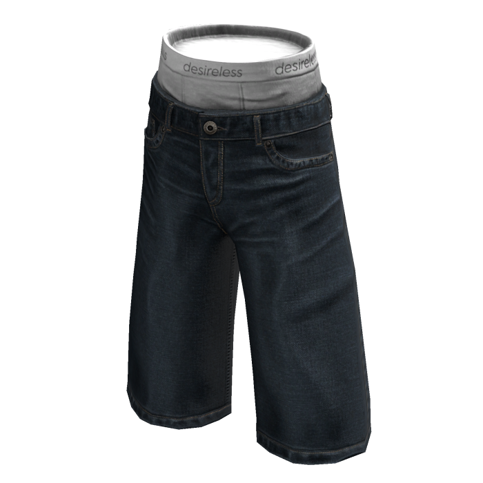 Dark Blue Sagging Baggy Jorts
