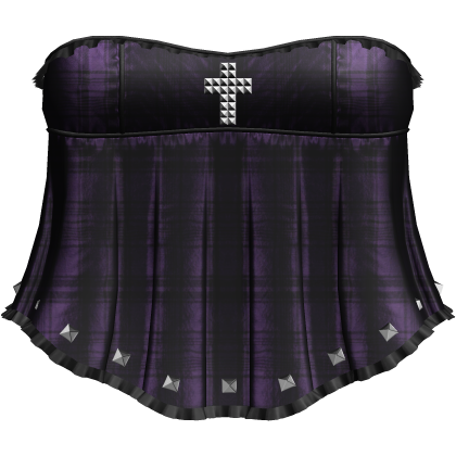 Gothic Purple Plaid Ruffle Dress