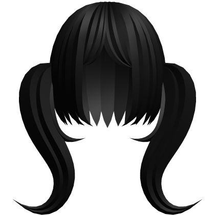 キ black elegant middle part bangs // twintails Roblox item