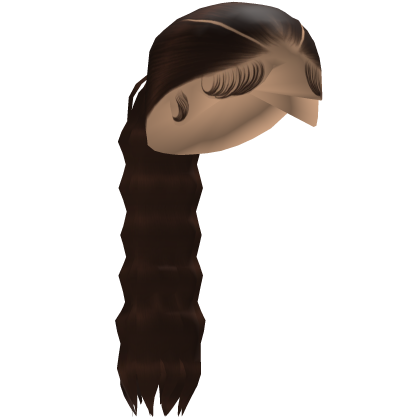 Brown V Part Low Crimped Ponytail