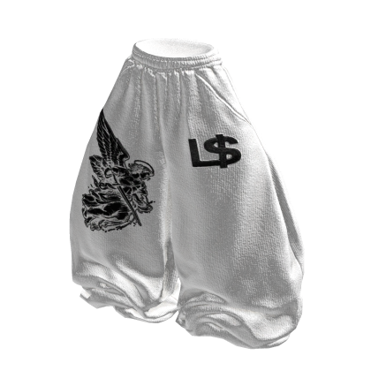 L$ - Baggy Angel Sweatpants (White) thumbnail