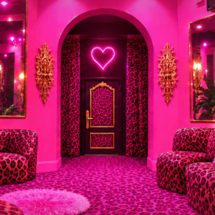 Y2K Baddie Room Background 2000s Pink Leopard