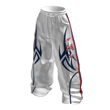Pants - White and Blue Stripe Orange thumbnail
