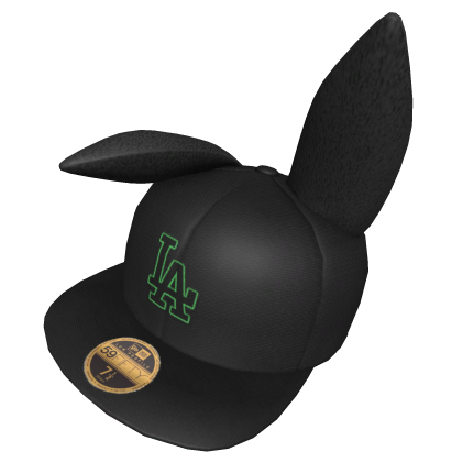 Black/Green LA Bunny Fitted Hat Roblox item