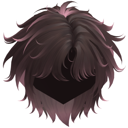 Brown & Pink Fluffy Messy Korean Idol Hair