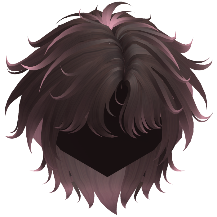 Brown & Pink Fluffy Messy Korean Idol Hair