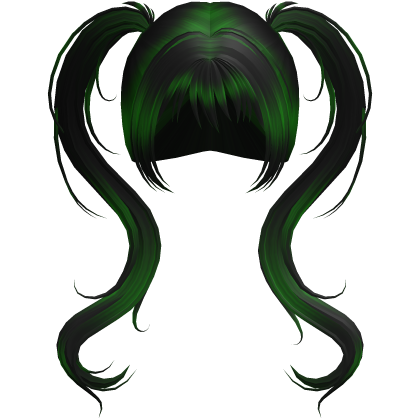 long green skunk wispy vkei pigtails Roblox item