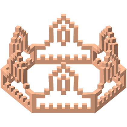Pastel Orange 8-Bit Royal Crown Outline (Addon) Roblox item