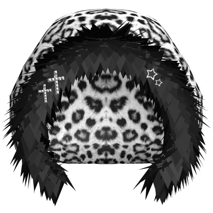 White Snow Leopard Fluffy Hood