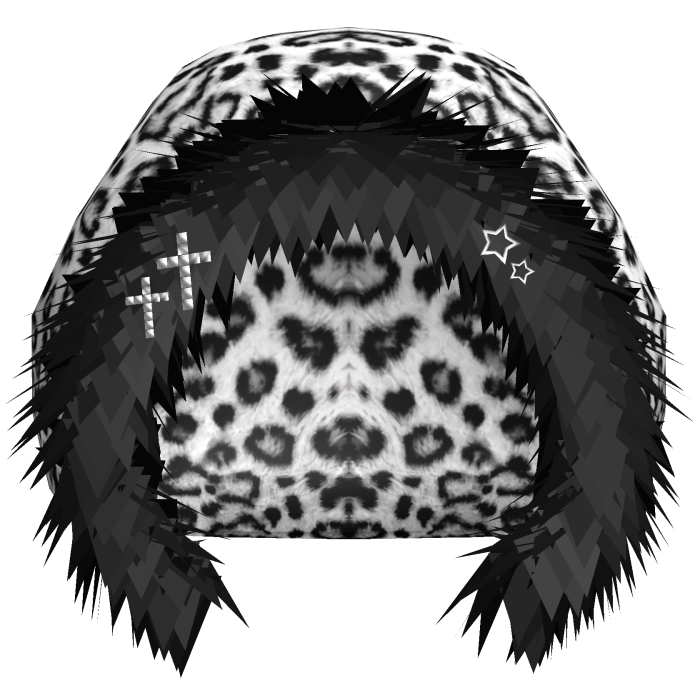White Snow Leopard Fluffy Hood