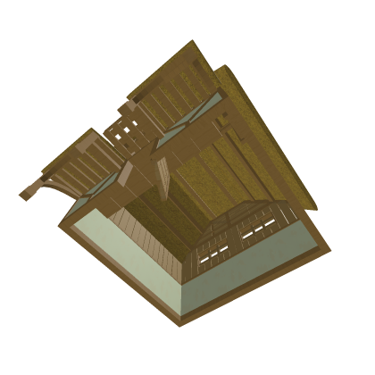 Wooden Straw House Medieval