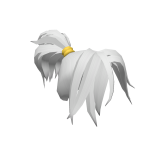Messy Samurai Ponytail in White
