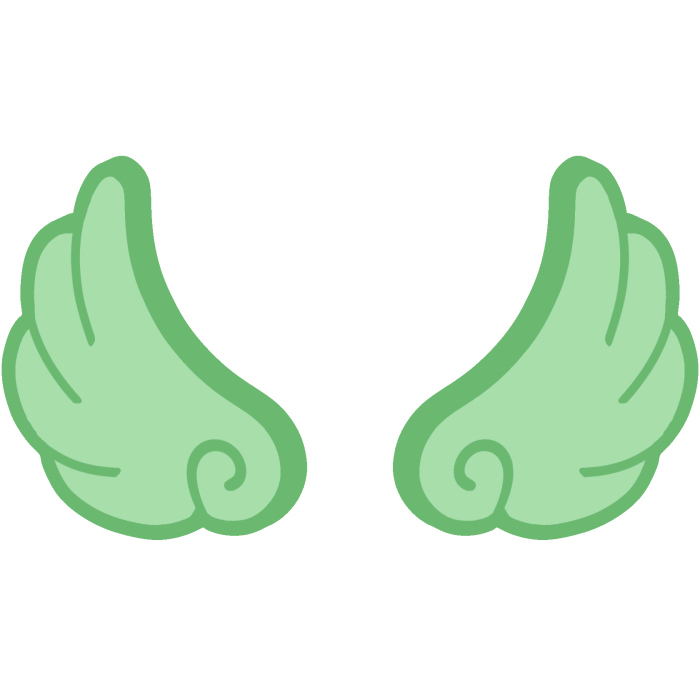 ♡ Cute Flared Glowing Angel Wings in Green
