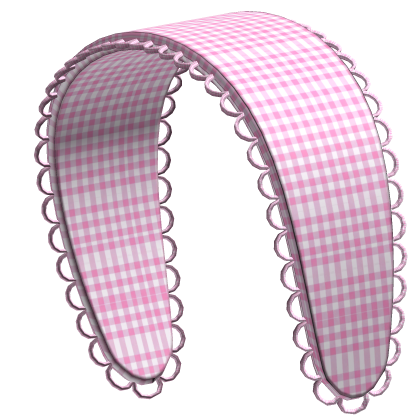 pink cute gingham headband Roblox item