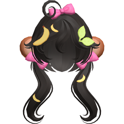 🍌🐵🍃 cute lala monkey pigtails in dark brown