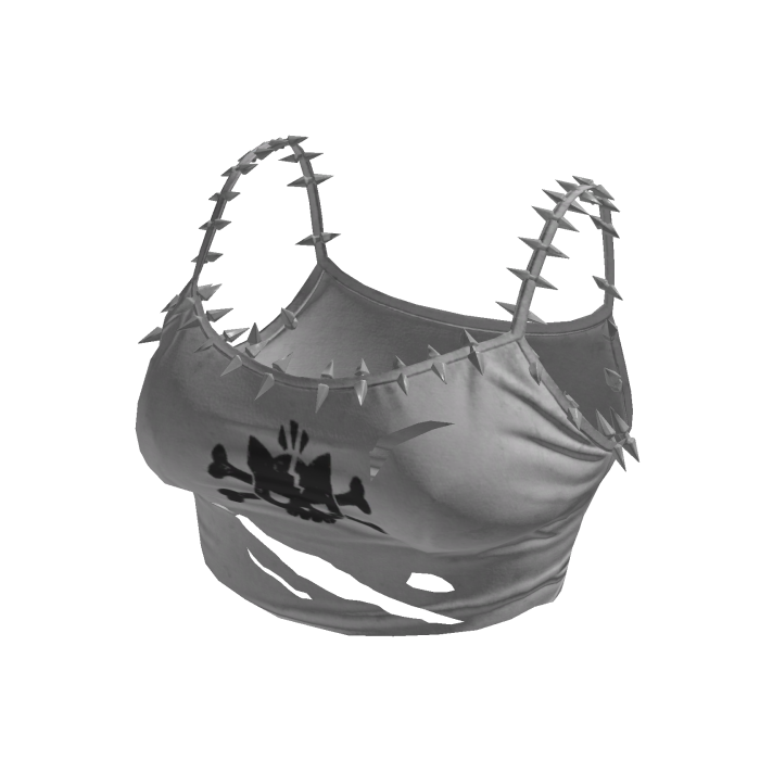 Gothic Y2K Spiked White Crop