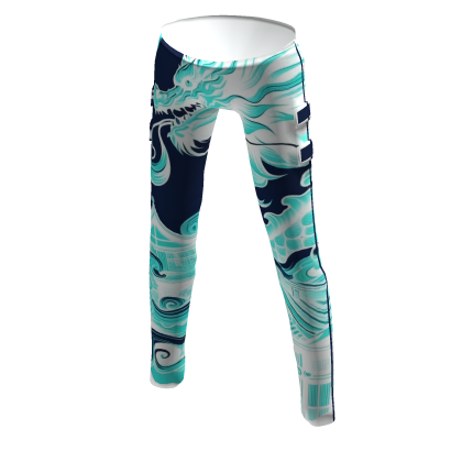 Cyan Glowing Dragon Pants