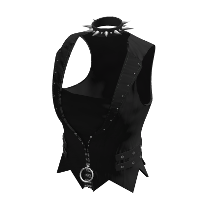 y2k Goth Top w/ Spiked Choker Black