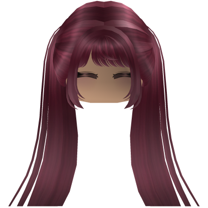 Cute emo y2k hair fluffy (red)