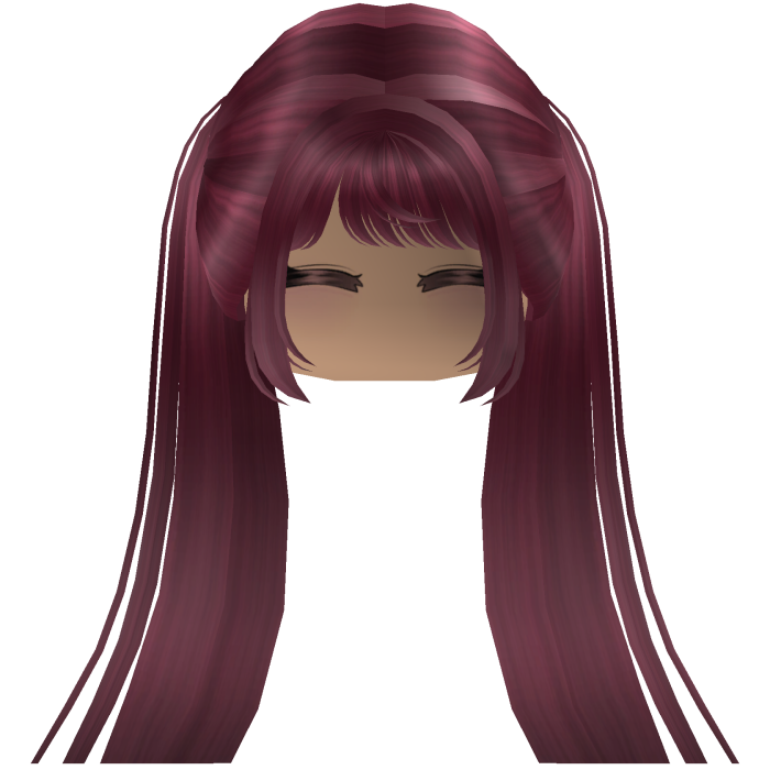 Cute emo y2k hair fluffy (red)