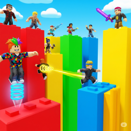 *new* jump 50 studs, fight and obby