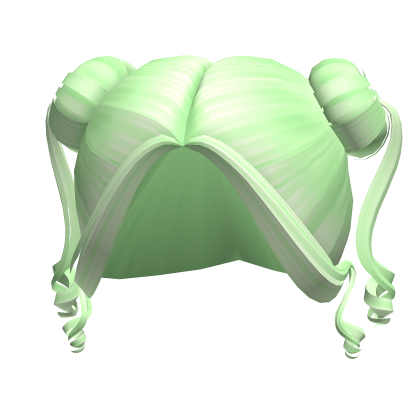-',ৎ Preppy Curly High Space Buns in Green