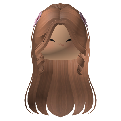 Cute Brown Curled Strands Hair w/ Flowers Roblox item