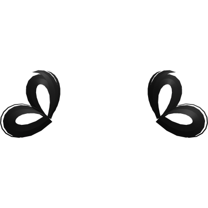kawaii heart buns extentions black Roblox item