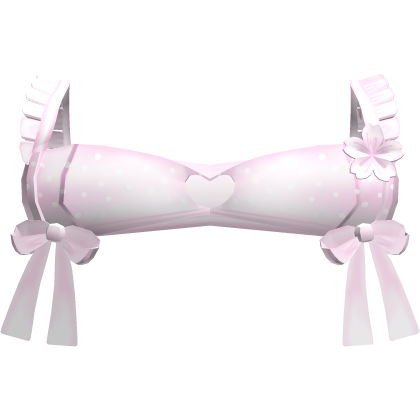 Summer heart bow ruffle top in pink