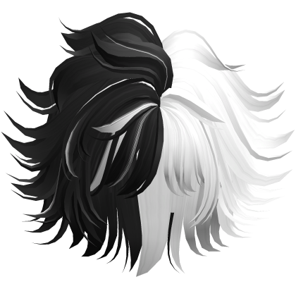 Messy Emo Punk Anime Boy Hair (Black&White) Roblox item