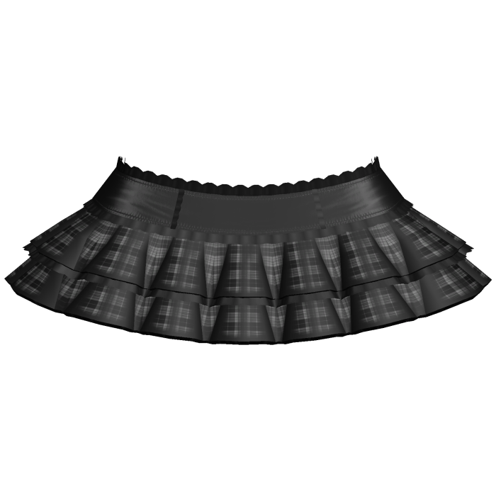 Black Emo Gothic Plaid Layered Ruffle Skirt