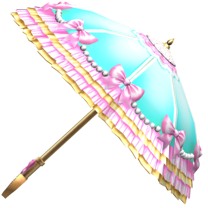 Cute Gyaru Ruffle Bow Parasol Pink Cyan Yellow Roblox item