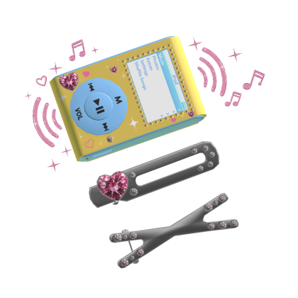 Y2K Musical iPod HairClip Yellow
